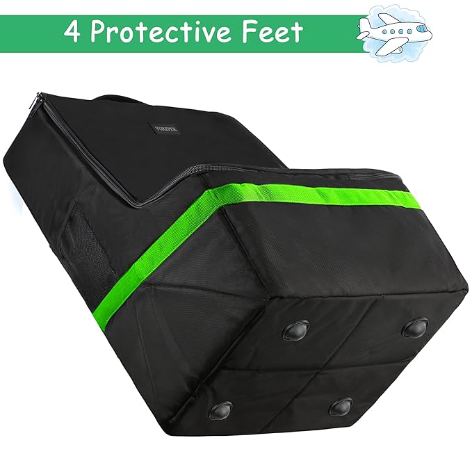 Car Seat Travel Bag, Padded Car Seats Backpack for Air Travel, Heavy Duty Carseat Travel Bag for Airplane, Airport Gate Check Bag (Green)