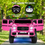 JOYLDIAS Ride On Cars, Licensed Mercedes-Benz Maybach G650S, 12V7AH Battery Powered Toy Electric Car for Kids W/LED Underglow Lights,Remote Control, 2 Motors, 3 Speeds, Music, Bluetooth,Horn,Pink