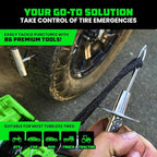 Rhino USA Tire Repair Kit (86-Piece) Professional Heavy Duty Tire Plug Kit to Fix Punctures & Patch Flats with Ease - Ultimate Tubeless Tire Repair Tools for Car, Motorcycle, ATV, UTV, RV and Trailer