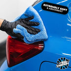 Eagle Edgeless 500 (4-Pack) Professional Korean 70/30 Blend Super Plush Microfiber Detailing Towels, 500GSM, 16in x 16in, Blue