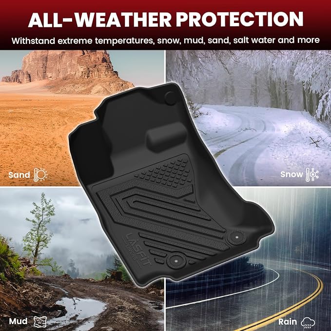 Floor Mats for Subaru Outback & Legacy 2020-2025, All Weather TPE Custom Fit Easy Clean Durable No-Curling Floor Liners for Subaru Outback 1st & 2nd Row Car Mats, Black