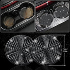 27 PCs Black Bling Car Accessories Set for Women, Steering Wheel Covers Universal Fit 15 Inch, Bling License Plate Frame, Bling Phone Holder, Bling Car Coasters (Black Diamond)