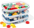 Clear Hard Plastic Zipper Case,Transparent Double Zippers Hard Pouch with 3pcs,Portable Travel Organizer Bin for Toy Storage