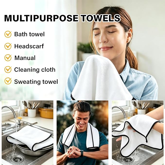 Shiny Cleaning Cloths White Dual-Sided, Drying Dish Towels, 5pcs 12"x10" Ultra Absorbent Quick Drying Dish Towels, Streak Free Reusable Wash Cloths, Microfiber Lint-Free Wipes for Dishes, Sink & Glass