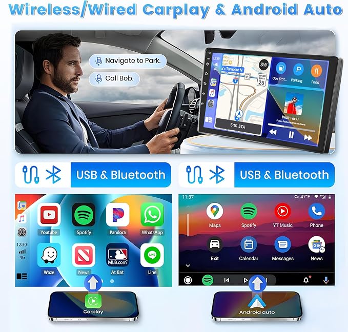 [DSP & EQ] 2+64G Car Radio for Honda Civic 2006-2011 Wireless Carplay Android Auto, 9 Inch Android 15 IPS Touch Screen Car Stereo Head Unit with Bluetooth, GPS Navigation, 5G WiFi, FM RDS, 26UI