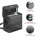 Car Trash Can with Lid - Car Accessories for Women Men, Vehicle Trash Bin Storage Bag, Truck Garbage Can Foldable with Metal Rack Support for Back Seat Hanging (2.4 Gallon/9L)