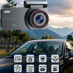 Dash Cam 2.5K Front and Rear with 64GB Card, Car Dashboard Camera with WiFi GPS, 3.39" IPS Screen, WDR Night Vision, Loop Recording, G-Sensor, 160 Wide Angle - Easy Setup for Daily Commuters