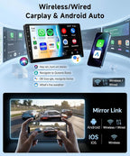 Linux System Car Stereo for Toyota Corolla 2009-2013 Wireless Carplay & Android Auto, 9'' IPS Touchscreen Mirror Link YouTube Video Vi-Link Car Radio Bluetooth FM/RDS DSP SWC Backup Camera