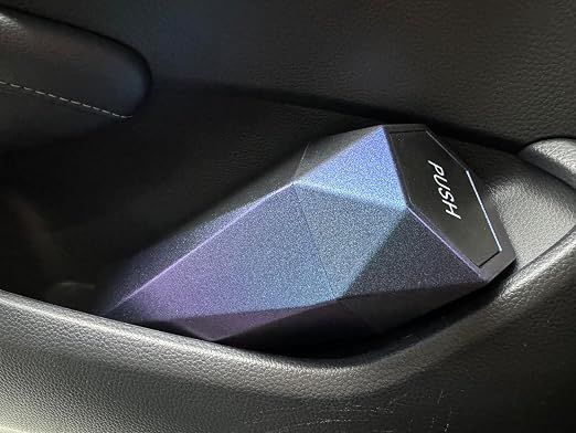 Car Trash Can with Lid, Cup Holder Garbage Can for Car, Garbage Bin Cars Accessories for Interior, Leakproof Small Trash Bin, Mini Trash Can for Cars, Home, Office (1, Iridescent Blue)