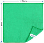 Green Microfiber Cleaning Cloth, 8 Pack Cleaning Towels for Kitchen, Lint Free, Scratch-Free, Highly Absorbent, and Reusable Cleaning Rags for House, Window and Glass, Cars, 11.5 X11.5 inch