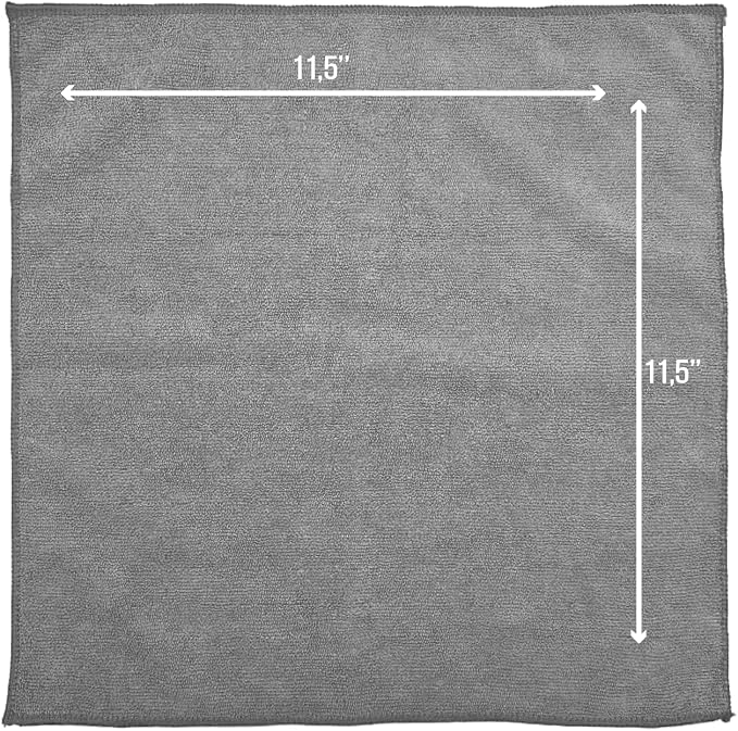 Chamois Cloth, Microfiber Cleaning Cloth 50 Pack, Borderless Towels Cleaning, Car Microfiber Towel, Drying Car Wash Towels (11.5" x 11.5", Grey)