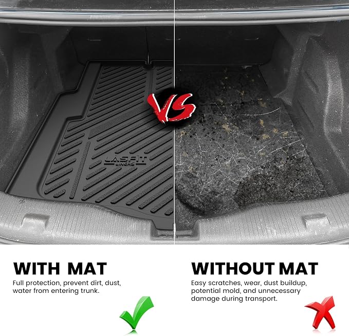 Trunk Mat for Chevrolet Chevy Cruze 2016-2019 (Not for 2016 Cruze Limited), Only Fit Cargo with Spare Tire, All Weather TPE Custom Fit Cargo Mat Trunk Liner (Fit Sedan, Not for Hatchback)