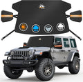 Car Windshield Snow Cover for Jeep Wrangler - 600D Car Windshield Snow Ice Cover Front Window Covers for Jeep Wrangler, Jeeps Gladiator, Ford Bronco, Toyota FJ Cruiser, Benz G Class, and More