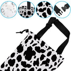 Car Trash Bag Cow Texture Car Garbage Bag Hanging Car Trash Can for Back Seat with Drawstring, Waterproof Garbage Bags for Accessories Vehicle Travelling Camping Outdoor