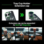 Triple Car Cup Holder Expander Attachable 2 Tray with Adjustable Base and Large Bottles