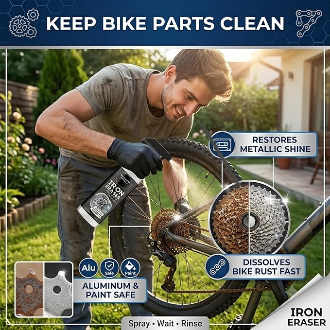 Rust Remover - Rust Remover Spray, Heavy Duty Rust Remover for Metal, Iron Eraser Iron and Rust Remover for Car Wheels, Bike Chains, Garden Tools & Iron Surfaces, Works on Steel Iron Chrome Aluminum | Professional Rust Remover for Metal, Iron Eraser Ir...