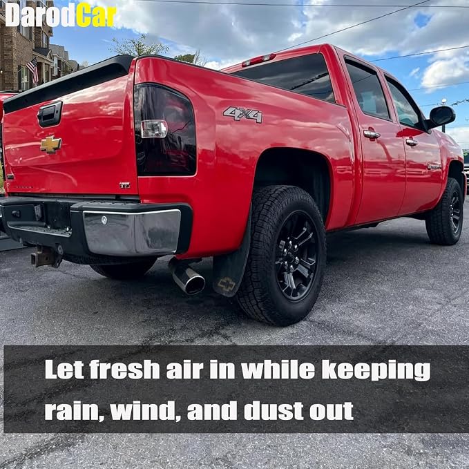 Window Visors Rain Guards Sun Shade Vent Deflector for 07-13 Silverado & Sierra 1500, 07-14 Silverado & Sierra 2500 HD 3500 HD Crew Cab, Yukon XL & Suburban 1500, Avalanche Truck Accessories