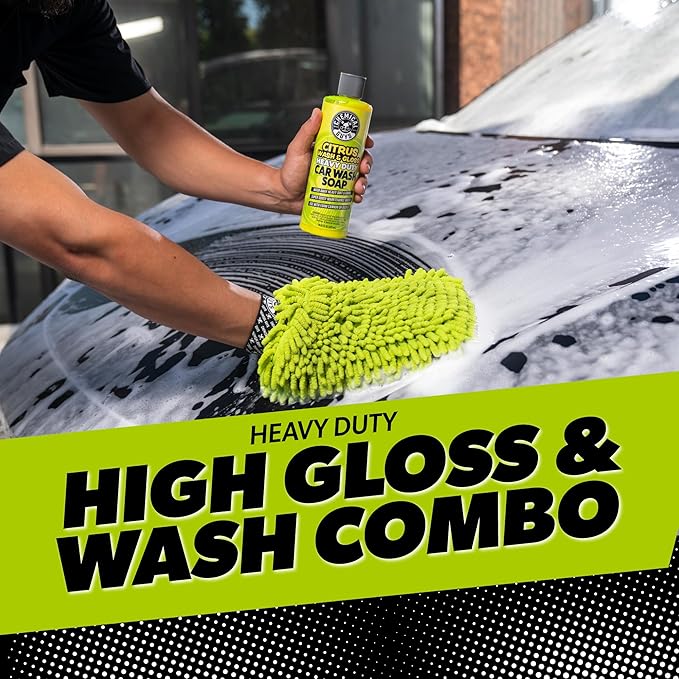 Car Cleaning Kit - with Car Wash Soap, Wheel Cleaner, Total Interior, Car Wash Mitt - Interior and Exterior Wash Kit with Vehicle Cleaning and Detailing Accessories - 7 Item Kit