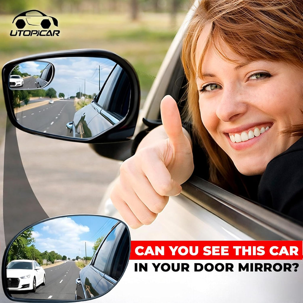 Convex Blind Spot Car Mirror — Wide-Angle Rearview Add-On