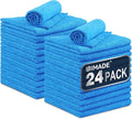 Microfiber Cleaning Cloth, 24 Pack Reusable Microfiber Towels for Cars Lint Free Cleaning Shop Towel Rags for Home Kitchen Automotive Bar Mechanic Restaurant Garage, 11"x 12", Blue