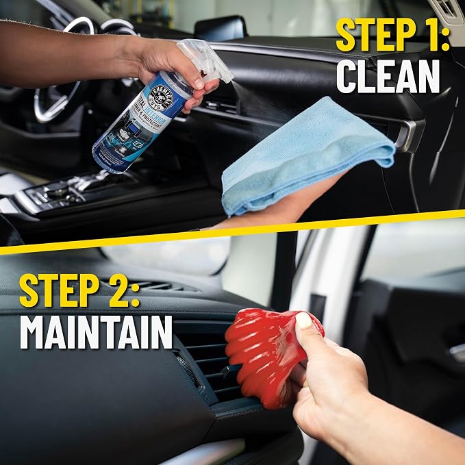 Interior Cleaning Kit with Storage Bag Total Interior Cleaner Microfiber Towels Detailing Brushes and Sticky Gel Giftable Car Care Set - 10 Items