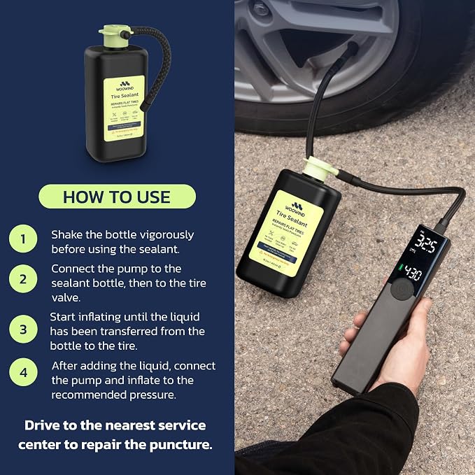 Premium Tire Inflator Portable Air Compressor, 2X Faster, 150PSI Air Pump for Car Tires, Tire Pump, with 12V DC Cord for Trucks & Off-Road Tires, Auto Shut-Off (Ventus pro + Tire sealant)