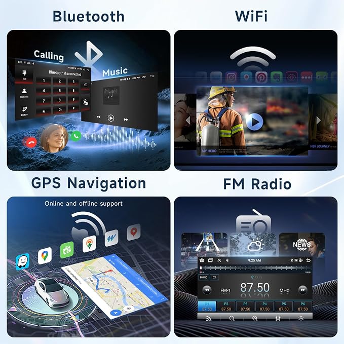 4 Core 64G Car Stereo for Toyota Camry 2006-2011 Manual A/C, 10.1’’ HD Incell Touch Screen Android 13 Radio, Wireless Carplay Android Auto,5G WiFi,GPS,Bluetooth 5.0,FM,32 EQ,Backup Camera