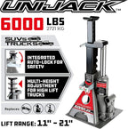Powerbuilt 3 Ton, Bottle Jack and Jack Stands in One, 6000 Pound Capacity, All-in-One Car Lift, Heavy Duty Vehicle Unijack, Wide Base, 620471