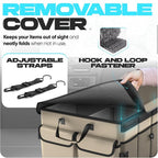 Trunk Organizer with Cooler For SUV Car Trunk, Foldable Storage, Car Accessories for Women Men, Collapsible Bag, 600D Oxford, Non Slip Bottom, Straps, Soft Cover (105L)