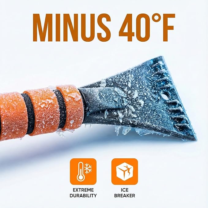 A 27-inch Car Snow Removal Brush and ice Scraper Featuring a Two-in-one Detachable Design and an Ergonomic Foam Handle is Suitable for Sedan Truck and SUV Models