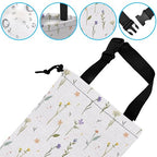 Car Trash Bag Wildflowers Car Garbage Bag Hanging Car Trash Can for Back Seat with Drawstring