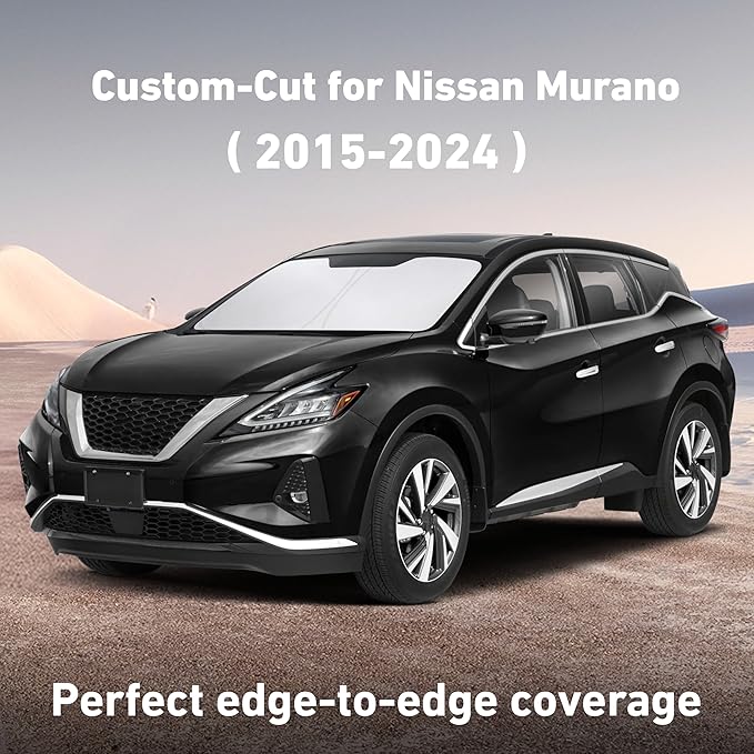 Windshield Sunshade Compatible for Nissan Murano 2015-2022 2023 2024, Sun Visor for Front Windshield & Window Sun Shade Cover, UV Heat Blocker & Protector, Car Accessories
