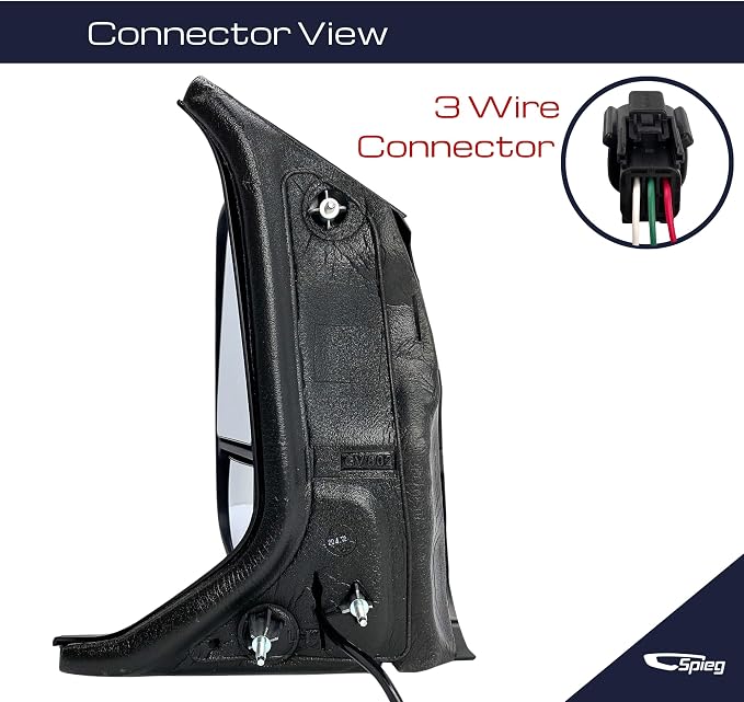 Driver Side Mirror for 2015-2019 Ford Transit 150 250 350 HD Cargo Van | Left Side View Mirror Assembly with Power Adjustment Non-Heated Glass Short Arm | Textured Black 6 Pins FO1320551
