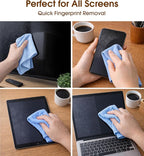 KitchLife Microfiber Cleaning Cloth Roll, 100 Pack - Tear-Away Microfiber Paper Towels, Lint-Free, Reusable, Washable for Kitchen, Car, Dishes, and Sensitive Surfaces (Blue)