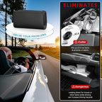 Car Trash Can, Leather Car Trash Bin Door Organizer with a Roll of Garbage Bag, Foldable Hanging Mini Cars Storage Must Have Essentials Interior Accessories(Black)