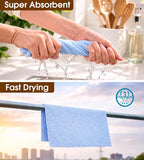 KitchLife Microfiber Cleaning Cloth Roll, 100 Pack - Tear-Away Microfiber Paper Towels, Lint-Free, Reusable, Washable for Kitchen, Car, Dishes, and Sensitive Surfaces (Blue)