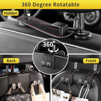 Car Purse Hook, Genuine Leather Car Seat Back Storage Hook, Purse Hook for Car Headrest, Twin Hook Leather Car Headrest Hangers, Bag Hook for Car, Trucks, SUVs, Most Vehicles (Black-2 PCS)