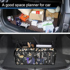 Femuar Car Trunk Organizer,Car Storage Organizer with 72L Large Capacity Waterproof Collapsible and 11 Pockets,Trunk Organizer for Car Suv/Jeep/Sedan, Large Size, Hibiscus flowers