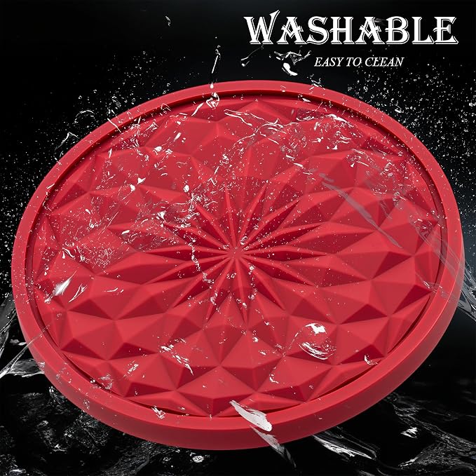 4 Pack Silicone Car Cup Holder Coaster – 2.75 Inch Non-Slip Drink Mat, Universal Fit for Most Vehicles – Cute & Functional Auto Accessories (Red)