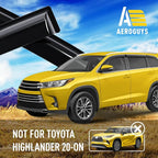Extra Durable Window Deflectors Tape-On Window Visors Rain Guards Fit for Toyota Highlander 2014-2019, Sun Visors, Wind Vent for Shades, Exterior Car Accessories - 6pcs. AG0226