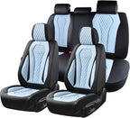 Seat Covers, Car Seat Covers Full Set, Blue Car Seat Cover, Driver Seat Covers Front Seats Rear Seat Cover, Luxury Car Seat Cushion,Leather Seat Cover Seat Protector Fit for Most Cars