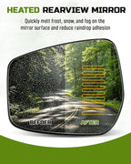 Driver Side Mirror Glass with Blind Fit for Nissan Kicks 2018-2024 | Heated, with Blind Spot, Fit for Nissan Versa 2020-2026, Fit for Nissan LEAF 2018-2025, Replace 963665SA0A, 963665EE0A