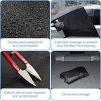 Car Windshield Cover - 6-Strap Oxford Fabric Protector, Waterproof Reflective Strips, Universal Fit for Car SUV Truck (200"x78")