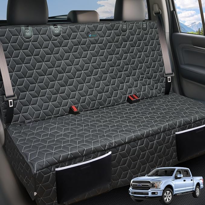 Dog Car Seat Covers for Back Seat,Waterproof Pet Bench Seat Covers for Trucks Ford f150/Ram1500/Nissan Frontier/Toyota Tacoma/GMC Canyon/Silverado Scratch Nonslip Truck Seat Cover for Dogs