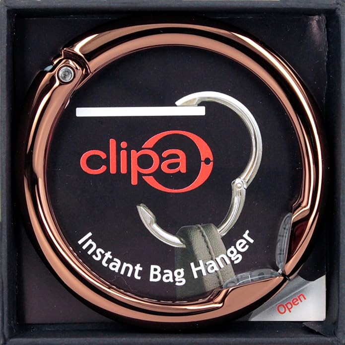 Bag Hanger Collection, The Ring that Opens into a Hook, Auto Closes | Holds 15 kg, Needs only 10mm to Hang a Hand Bag, Easy to Use with One Hand, The Instant Bag Hanger, 3 yr Warranty