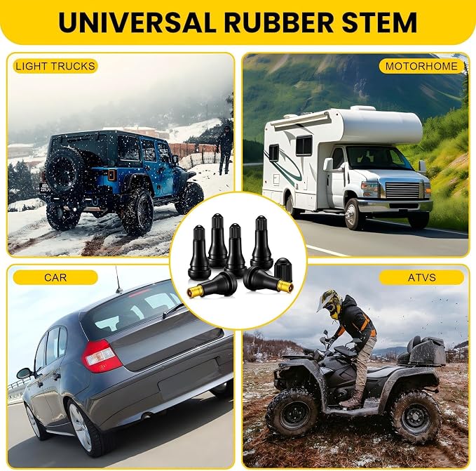 600 Pieces TR413 Valve Stems Tubeless Bulk Rubber Snap-in Valve Stems for 0.453 Inch Rim Holes, Black Standard Length Replacement Tool for Car Tubeless Replacement