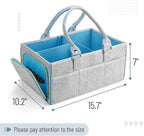 Mr. Pen- Baby Diaper Caddy Organizer, Gray, Blue Inside | Nursery Storage Bin and Car Organizer for Diapers and Baby Wipes