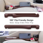 Car Seat Gap Filler 2 Pack Soft Foam Multifunctional Seat Side Gap Filler with Organizer & Hook Function, 3in1 Gap Stopper Universal Fit Car SUV Truck Fill The Gap Between Seat & Console (Espr Brown)