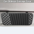 2pcs Car CD Visor Storage Cases Vehicle Sun Visor Organizer with 10 DVD Storage Sleeves Black with White Line