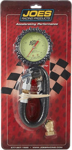 Joes Racing Products Tire Pressure Gauge, Glow in the Dark, 0-30 psi, Analog, 2-1/2 in Diameter, White Face, 1 lb Increments, Each